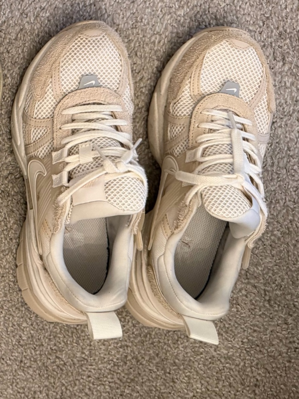 Beige Mesh Sneakers with Subtle Logo - Picture 3 of 4